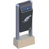 BIN Hondenhalte - 60 liter - RAL 7016 - op betonblok
