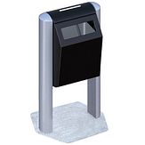 Aluminium staanders POL Basic BIN afvalbak - op voetplaat