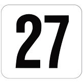 Huisnummerbord - aluminium - wit/zwart - KL3 - 119x109x2 mm