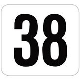 Huisnummerbord - aluminium - wit/zwart - KL1 - 119x109x2 mm