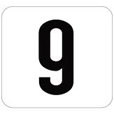 Huisnummerbord - aluminium - wit/zwart - vinyl - 119x109x2 mm