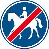 Aluminium DOR verkeersbord RVV G10 einde ruiterpad - levensduur 10 jaar - afmeting 800mm rond