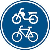 Aluminium DOR verkeersbord RVV G12a verplicht (brom-)fietspad - levensduur 10 jaar - afmeting 400mm rond