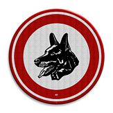 Aluminium DOR verkeersbord model 26 verboden voor honden - levensduur 10 jaar - afmeting 400mm rond