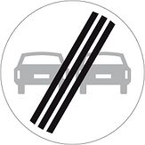 Aluminium DOR verkeersbord RVV F02 einde inhaalverbod - levensduur 10 jaar - afmeting 600mm rond