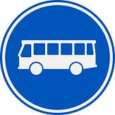 Aluminium DOR verkeersbord RVV F13 rijbaan of -strook lijnbussen - levensduur 10 jaar - afmeting 600mm rond