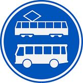 Aluminium DOR verkeersbord RVV F17 rijbaan of -strook lijnbussen en trams - levensduur 10 jaar - afmeting 600mm rond