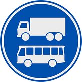 Aluminium DOR verkeersbord RVV F19 rijbaan of -strook bus en vrachtverkeer - levensduur 10 jaar - afmeting 600mm rond