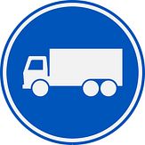 Aluminium DOR verkeersbord RVV F21 rijbaan of -strook vrachtverkeer - levensduur 10 jaar - afmeting 600mm rond