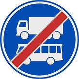 Aluminium DOR verkeersbord RVV F20 einde rijbaan of -strook lijnbussen en vrachtauto's - levensduur 10 jaar - afmeting 600mm rond