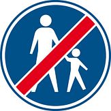 Aluminium DOR verkeersbord RVV G08 einde voetpad - levensduur 10 jaar - afmeting 600mm rond