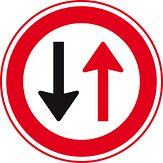 Aluminium DOR verkeersbord RVV F05 tegenligger heeft voorrang - levensduur 10 jaar - afmeting 600mm rond