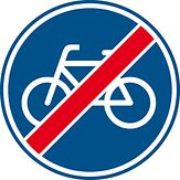 Aluminium DOR verkeersbord RVV G12 einde fietspad - levensduur 10 jaar - afmeting 600mm rond