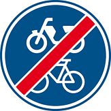 Aluminium DOR verkeersbord RVV G12b einde verplicht (brom-)fietspad - levensduur 10 jaar - afmeting 600mm rond