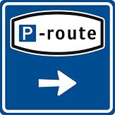 Aluminium DOR verkeersbord RVV BW204r parkeerroute rechtsaf - levensduur 10 jaar - afmeting 800x800mm
