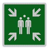 Aluminium DOR verkeersbord verzamelplaats - levensduur 10 jaar - afmeting 600x600mm