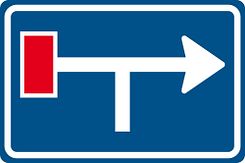 Aluminium DOR verkeersbord RVV L09-02prt vooraanduiding doodlopende weg - levensduur 10 jaar - afmeting 900x600mm