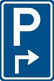 Aluminium DOR verkeersbord RVV BW201rh parkeren rechts om de hoek - levensduur 10 jaar - afmeting 600x900mm