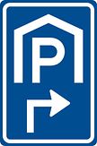 Aluminium DOR verkeersbord RVV BW202rh overdekte parkeergelegenheid rechts om de hoek - levensduur 10 jaar - afmeting 600x900mm