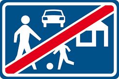 Aluminium DOR verkeersbord RVV G06 einde woonerf - levensduur 10 jaar - afmeting 600x400mm