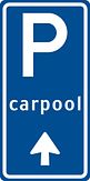 Aluminium DOR verkeersbord RVV BW203b parkeren carpool rechtdoor - levensduur 10 jaar - afmeting 400x800mm