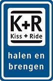 Aluminium DOR verkeersbord RVV L52 begin kiss & ride/ halen en brengen - levensduur 10 jaar - afmeting 400x600mm