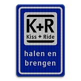 Aluminium DOR verkeersbord RVV Kiss & ride - levensduur 10 jaar - afmeting 400x600mm