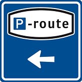 Aluminium DOR verkeersbord RVV BW204l parkeerroute linksaf - levensduur 10 jaar - afmeting 800x600mm