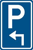 Aluminium DOR verkeersbord RVV BW201lh parkeren links om de hoek - levensduur 10 jaar - afmeting 400x600mm