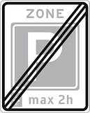 Aluminium DOR verkeersbord RVV E11ze einde parkeerschijf-zone - levensduur 10 jaar - afmeting 530x670mm