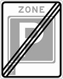 Aluminium DOR verkeersbord RVV E11zeh einde parkeerzone herhaling - levensduur 10 jaar - afmeting 530x670mm