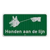 Aluminium DOR verkeersbord model 9 honden aan de lijn - levensduur 10 jaar - afmeting 600x300mm