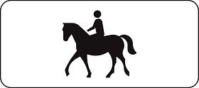 Aluminium DOR verkeersbord RVV OB01 geldt alleen voor ruiters - levensduur 10 jaar - afmeting 450x200mm