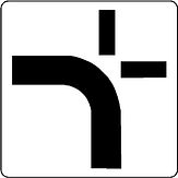 Aluminium DOR verkeersbord RVV OB711 verloop voorrangsweg naar links voorrang op kruising - levensduur 10 jaar - afmeting 450x450mm