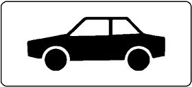 Aluminium DOR verkeersbord RVV OB09 geldt alleen voor auto's - levensduur 10 jaar - afmeting 600x270mm