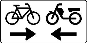 Aluminium DOR verkeersbord RVV OB503OB04 (brom)fietsers van 2 richtingen - levensduur 10 jaar - afmeting 800x400mm