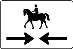 Aluminium DOR verkeersbord RVV OB503OB01 ruiters van 2 richtingen - levensduur 10 jaar - afmeting 600x400mm