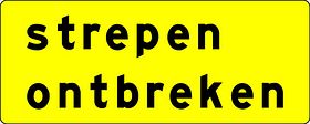 Aluminium DOR verkeersbord RVV OB603t werk in uitvoering strepen ontbreken - levensduur 10 jaar - afmeting 1000x400mm