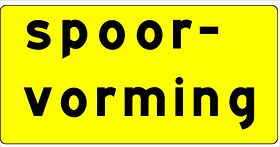 Aluminium DOR verkeersbord RVV OB605t werk in uitvoering spoorvorming - levensduur 10 jaar - afmeting 1000x500mm