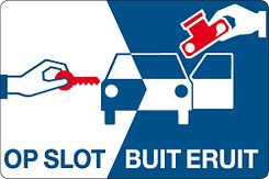 Aluminium DOR verkeersbord RVV L207 op slot buit eruit - levensduur 10 jaar - afmeting 600x400mm
