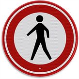 Nabasco Sign verkeersbord RVV C16 gesloten voor voetgangers - levensduur 20 jaar - afmeting 400mm rond