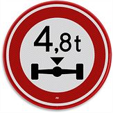 Nabasco Sign verkeersbord RVV C20 gesloten voor te zware aslast - levensduur 20 jaar - afmeting 400mm rond