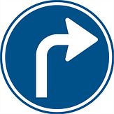 Nabasco Sign verkeersbord RVV D05r verplichte rijrichting rechtsaf - levensduur 20 jaar - afmeting 400mm rond