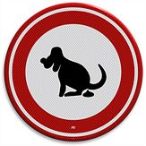 Nabasco Sign verkeersbord model 21 poepende hond - levensduur 20 jaar - afmeting 400mm rond
