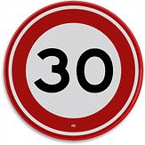 Nabasco Sign verkeersbord RVV A0130 maximumsnelheid 30 km per uur - levensduur 20 jaar - afmeting 600 mm rond
