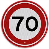 Nabasco Sign verkeersbord RVV A0170 maximumsnelheid 70 km per uur - levensduur 20 jaar - afmeting 600 mm rond