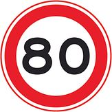 Nabasco Sign verkeersbord RVV A0180 maximumsnelheid 80 km per uur - levensduur 20 jaar - afmeting 600 mm rond