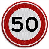 Nabasco Sign verkeersbord RVV A0150 maximum snelheid 50 km per uur - levensduur 20 jaar - afmeting 600 mm rond