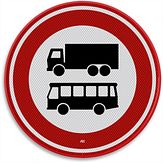 Nabasco Sign verkeersbord RVV C07b gesloten voor vrachtauto's en bussen - levensduur 20 jaar - afmeting 600 mm rond