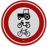 Nabasco Sign verkeersbord RVV C09 gesloten voor ruiters vee wagens motorvoertuigen die niet sneller kunnen of mogen rijden dan 25 km per uur en brommobielen alsmede fietsen bromfietsen en gehandicaptenvoeruigen - levensduur 20 jaar - afmeting 600 mm rond